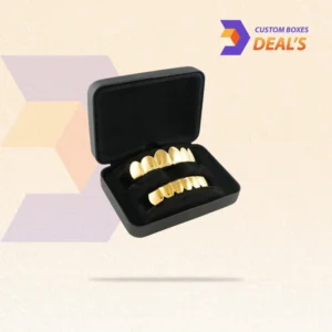 Stylish gold teeth grillz boxes designed to protect and present custom grillz with a premium appearance.
