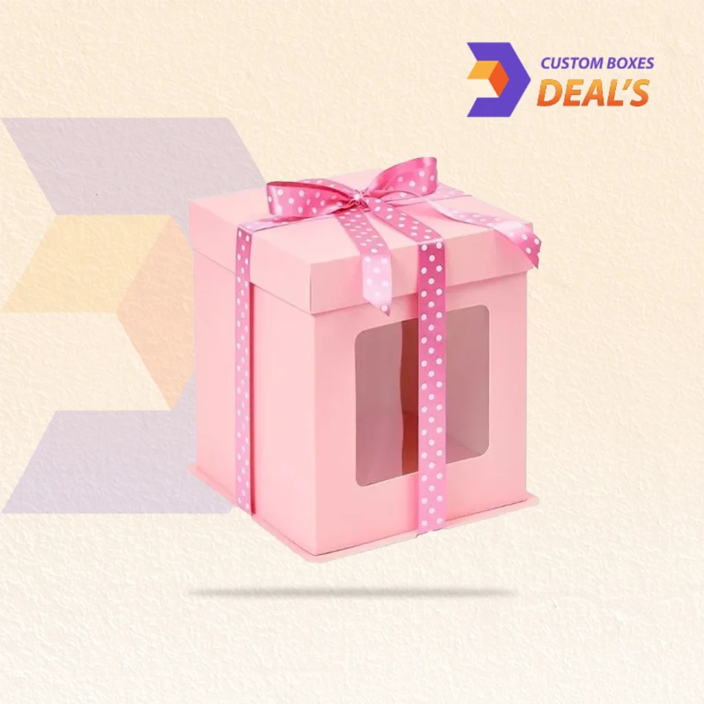 Custom printed large cake boxes with logo, vibrant colors, and high-quality finishes.