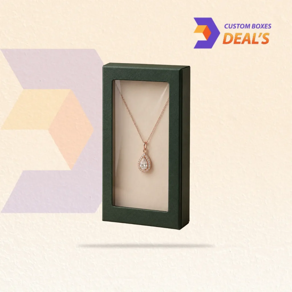 Stylish necklace display boxes designed to showcase necklaces beautifully while providing secure protection.