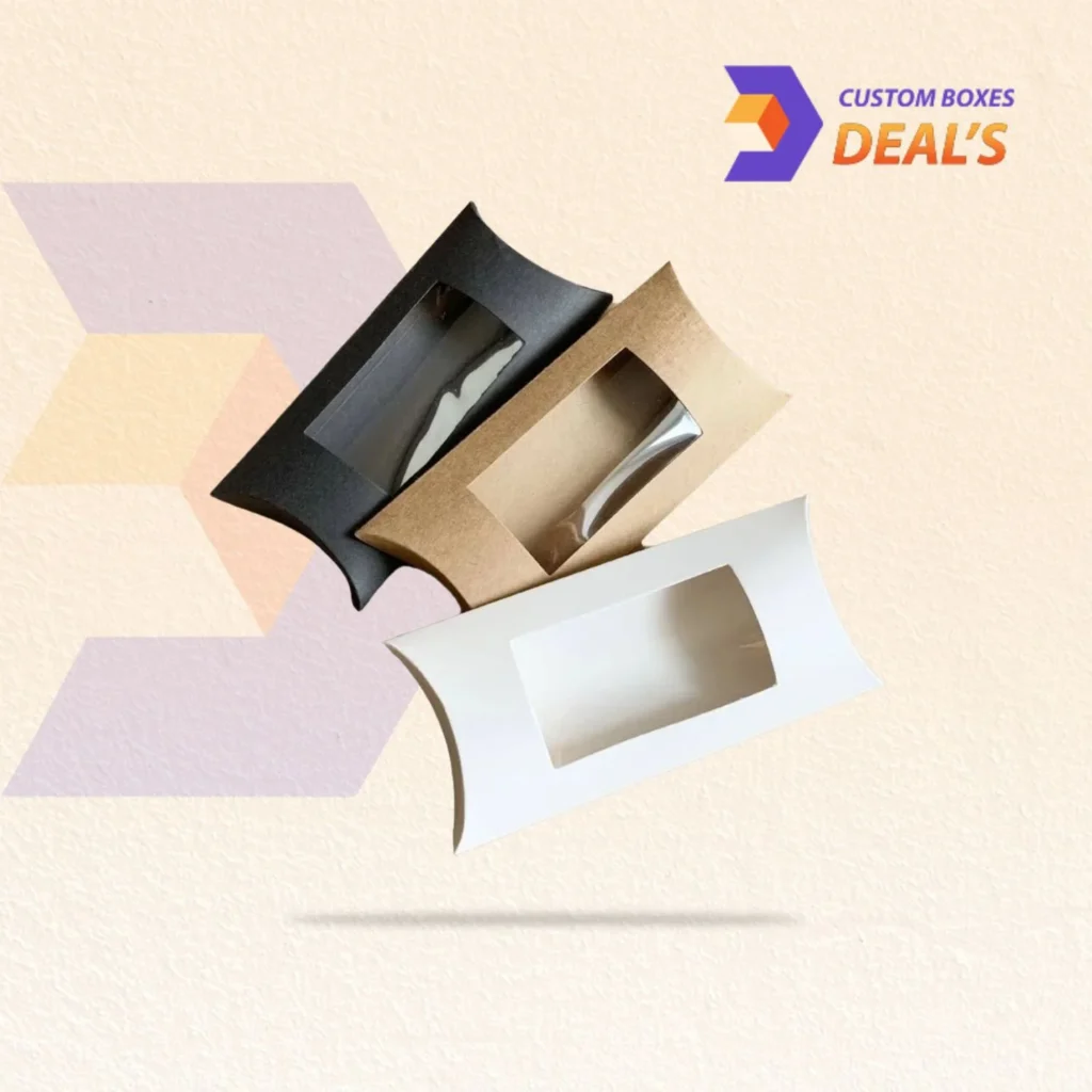 Premium pillow packaging boxes with clear window for stylish product presentation