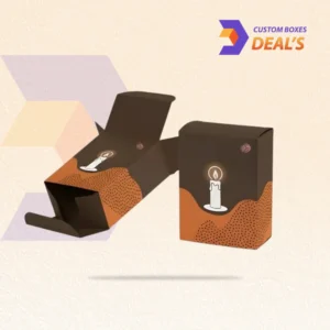 Custom reverse tuck candle boxes with opposite-end closures and branded printing for retail packaging