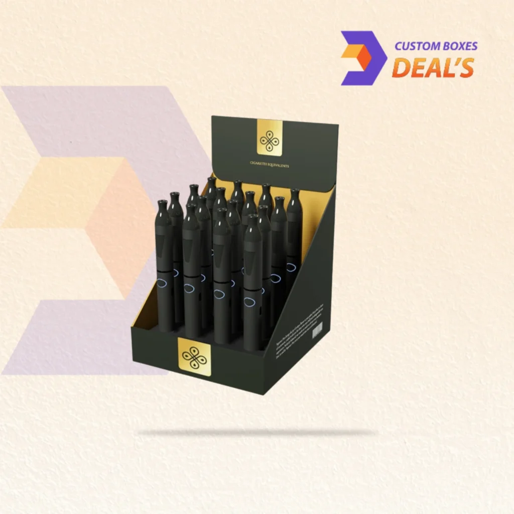 Open vape cartridge box featuring a die-cut insert that holds the cartridge securely