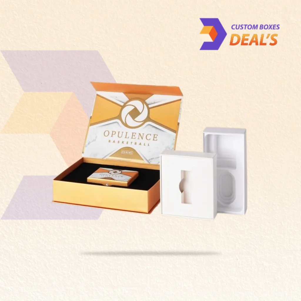 Custom product boxes with fitted inserts designed to hold retail items securely