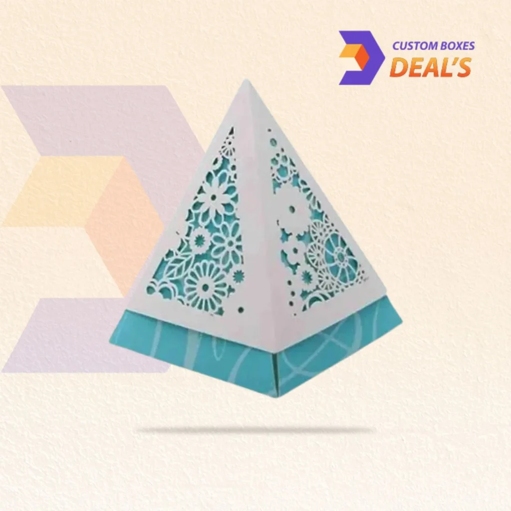 Custom pyramid boxes with logo printing for distinctive retail and gift packaging