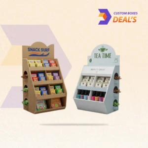 Retail display packaging for product presentation.