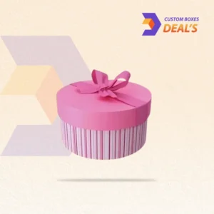 Luxury round gift boxes with custom finishes and secure lids for attractive product presentation.
