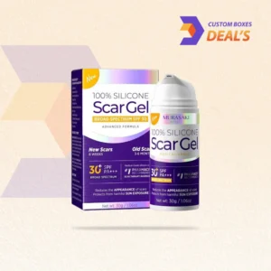 Custom scar gel packaging designed for skincare, scar treatment, and cosmetic products