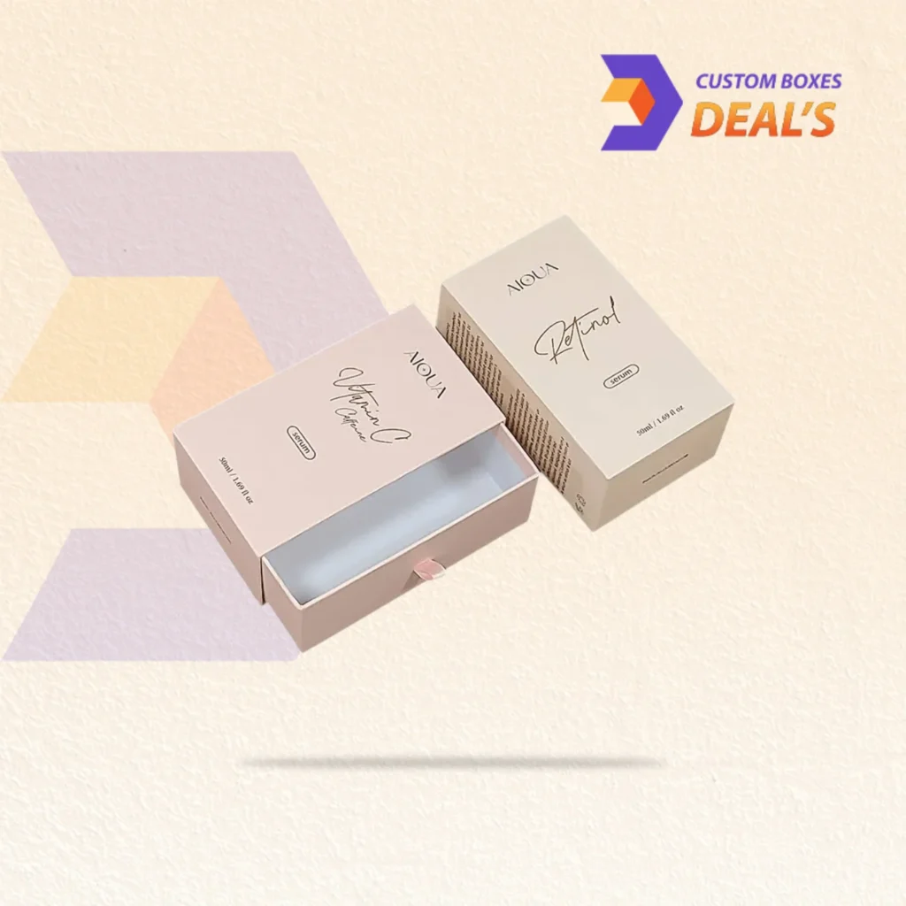 Premium custom serum boxes for facial serums, retail display, and cosmetic packaging