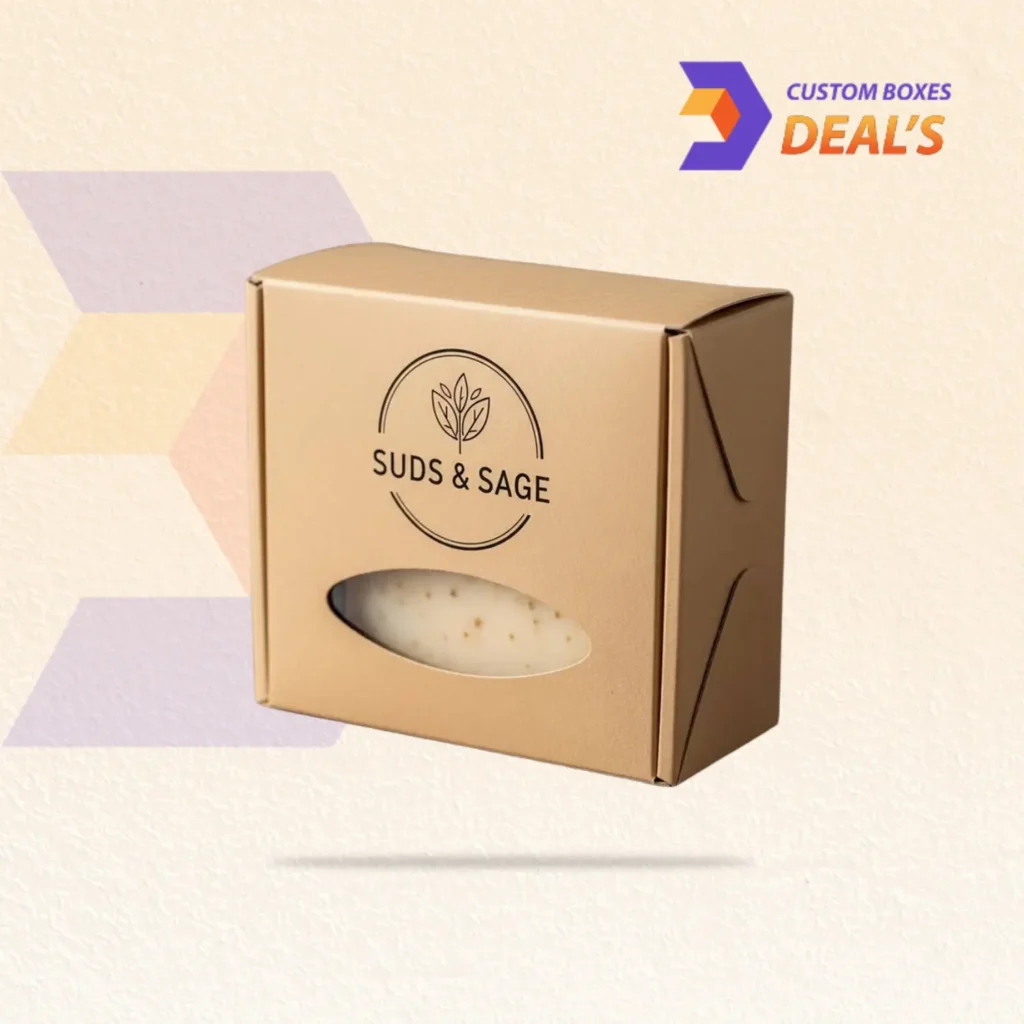 Custom soap boxes with die cut window design for attractive product display