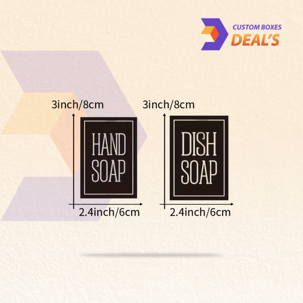 Soap dispenser labels for bathroom kitchen and hand soap bottles