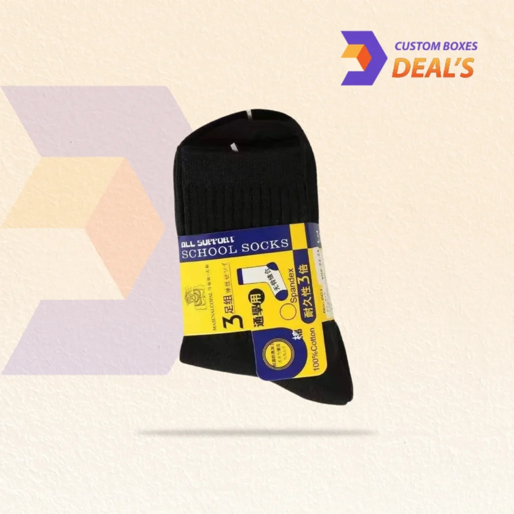 Custom sock labels for branded retail packaging and product presentation