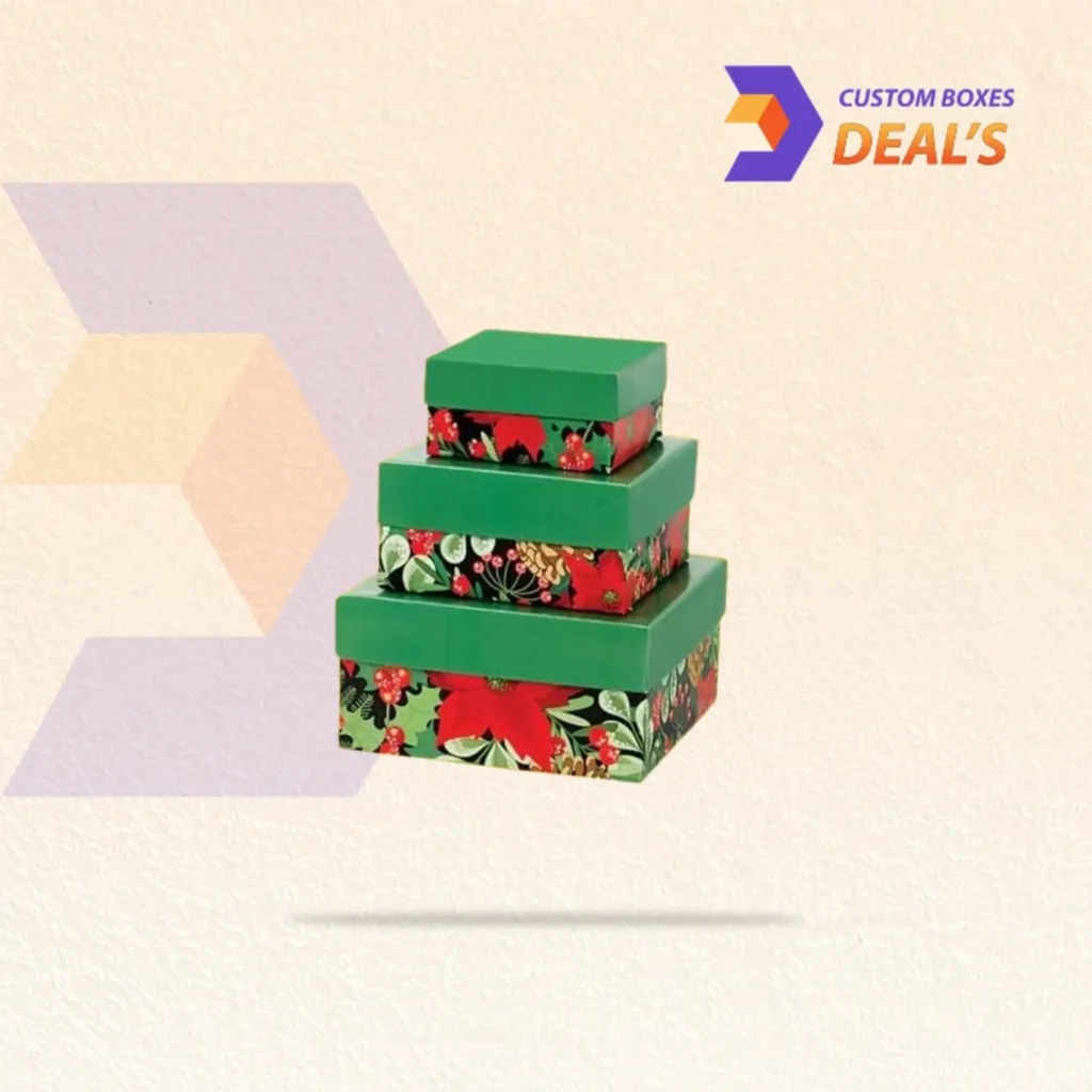 Printed custom stacked gift box set for luxury product presentation