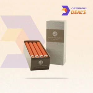 Taper candle box designed to protect long candles during retail display and storage