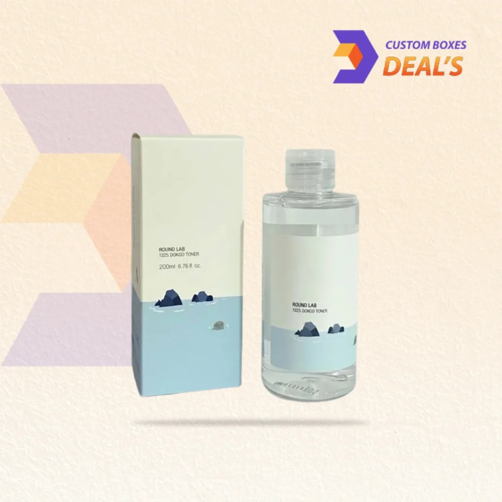 Toner packaging boxes designed for facial toners, skincare, and beauty products