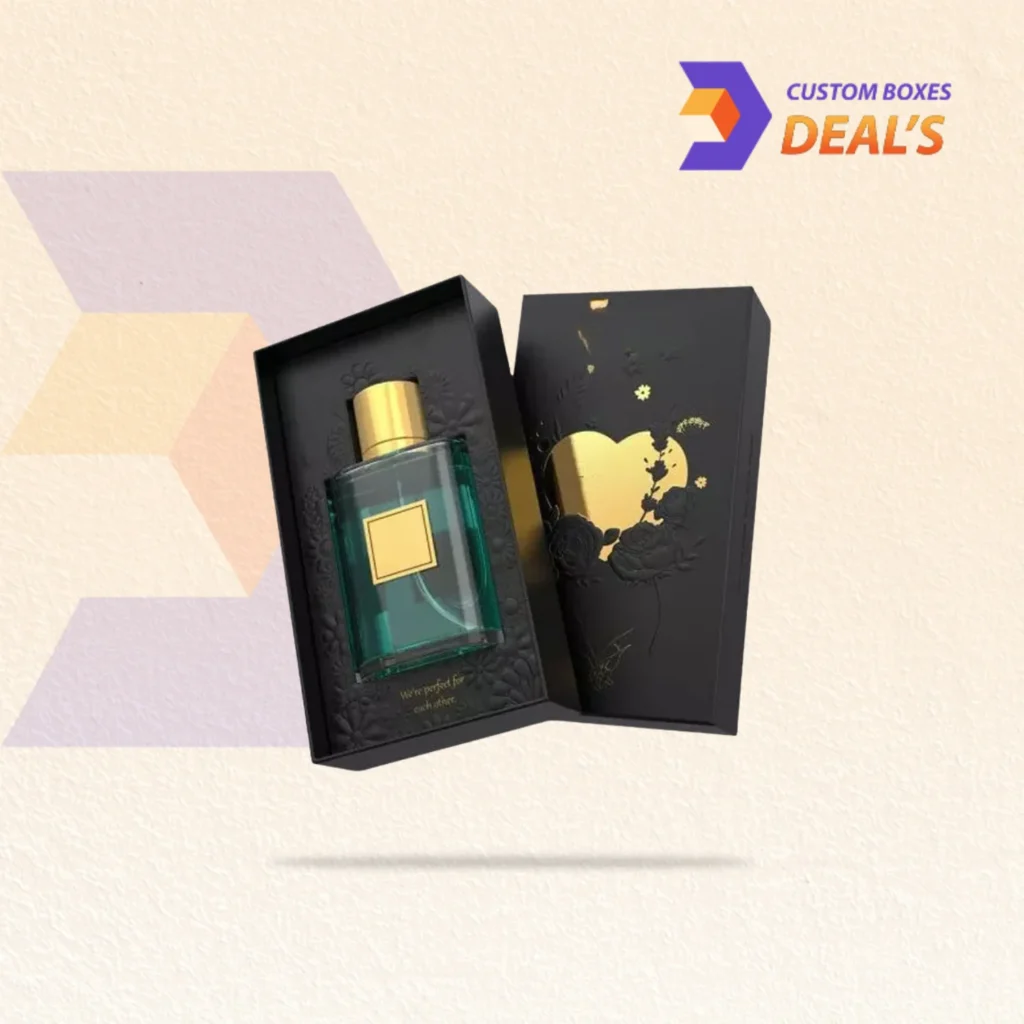 Branded two piece perfume packaging boxes designed for retail display and secure bottle presentation.