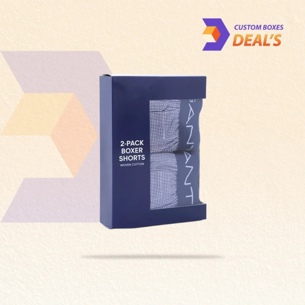Custom underwear packaging for stylish and secure apparel presentation