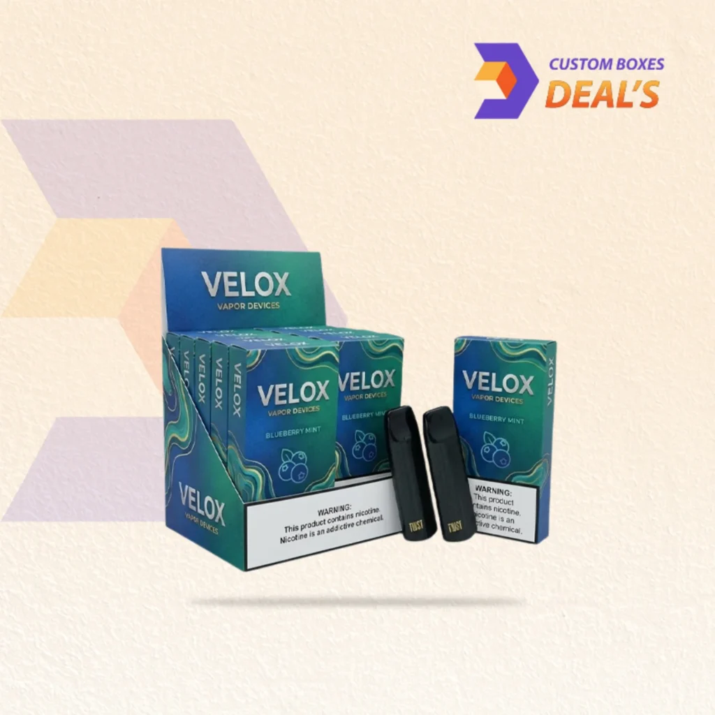 Open vape product box with a fitted insert designed to keep the device securely positioned