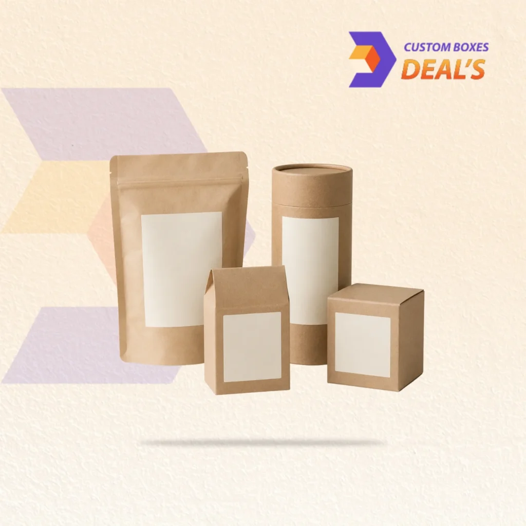 Custom white label packaging with branded logos for retail products