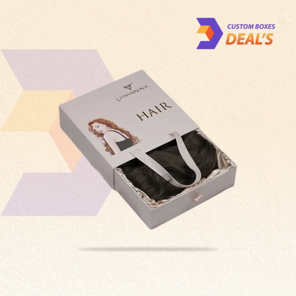 White foldable wig packaging boxes for premium wigs, hair extensions, and beauty products
