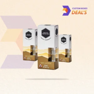 Premium Delta 8 vape cartridge box featuring durable construction and a fitted holder