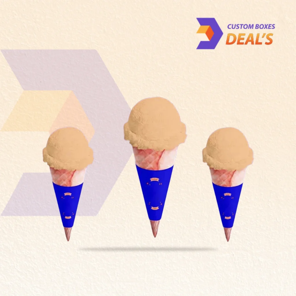 Branded waffle cone jackets for ice cream parlors, cafés, and frozen dessert vendors