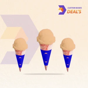 Branded waffle cone jackets for ice cream parlors, cafés, and frozen dessert vendors