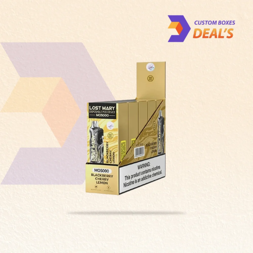 Plain disposable vape box designed for subtle product presentation and secure storage