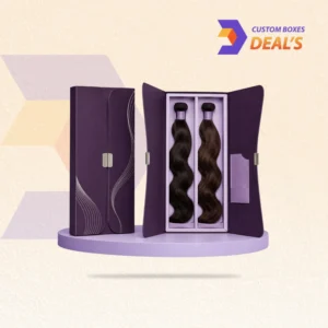 Branded double door hair extension boxes for secure storage and attractive retail display