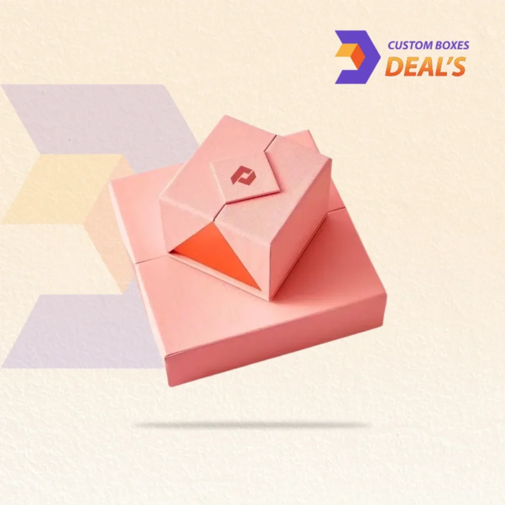 Double open gift box with unique opening design for luxury gifts and premium product packaging.