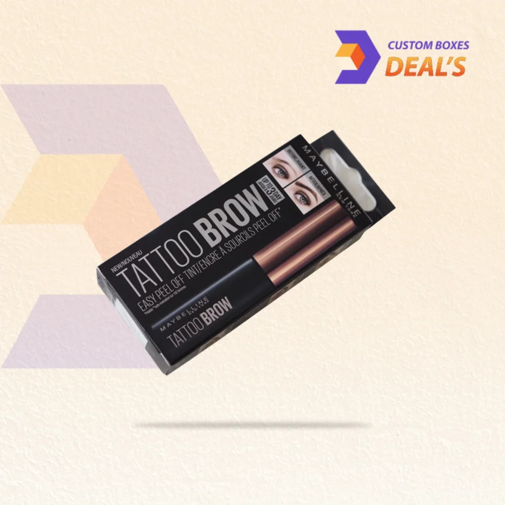 Printed eyebrow color packaging boxes with professional branding for beauty and makeup products