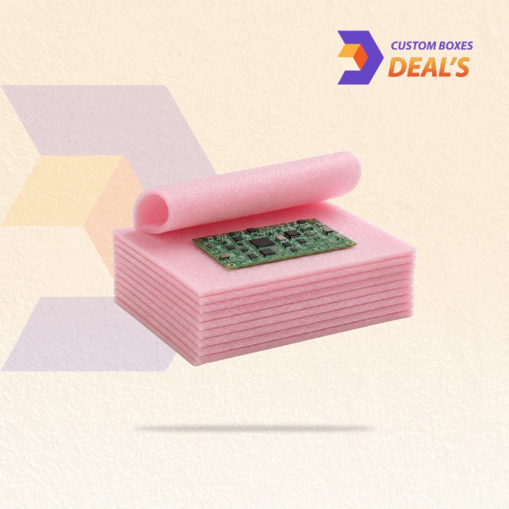 Foam cushioning sheets used to wrap and protect delicate items inside boxes