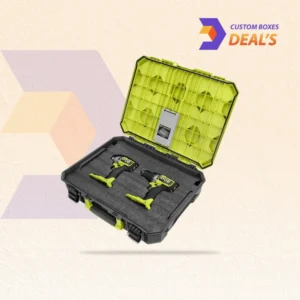 Foam tool box inserts designed to organize and protect tools with custom-cut compartments.