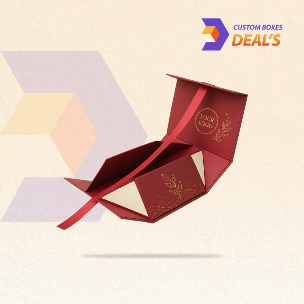 Folding magnetic gift box with a premium design, secure magnetic closure, and elegant packaging style.