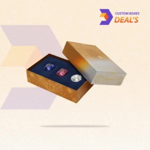 Custom gemstone packaging with branded printing for crystals, loose stones, and mineral collections
