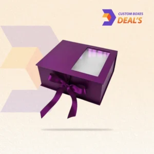 Gift window boxes with clear display windows for elegant product presentation and attractive packaging.