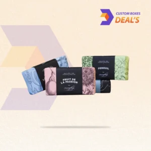 Homemade soap packaging with custom designs for handmade soap products