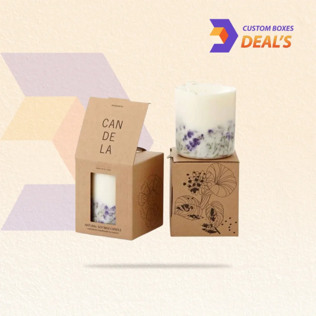 Branded kraft candle cartons in custom sizes for wholesale, gifting and eCommerce packaging