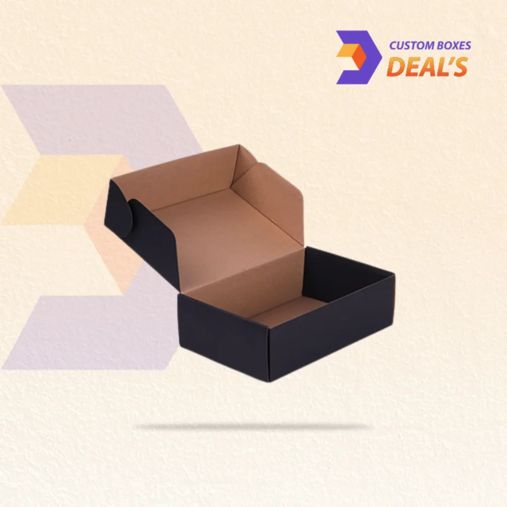 Durable black cardboard shoe boxes for footwear presentation