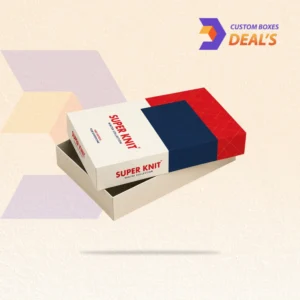 Custom printed hosiery packaging boxes with branded artwork for fashion and apparel businesses.