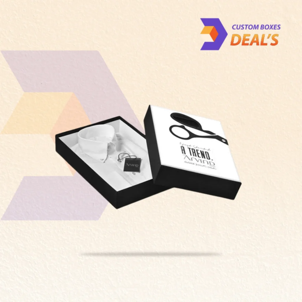 Branded cardboard shirt packaging boxes designed to protect shirts during storage and delivery.