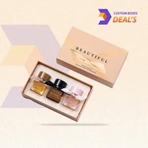 Wholesale mini perfume boxes with custom printing for fragrance samples, trial sizes, and retail collections.