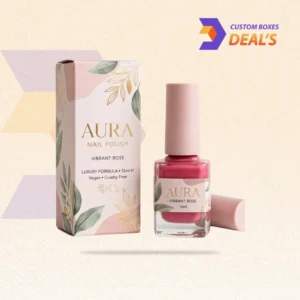 Printed nail polish packaging with professional branding for cosmetic and nail care products