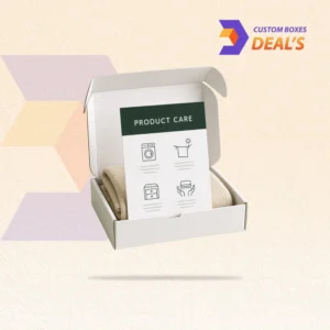 Packaging insert cards designed to provide product information, branding, and customer engagement.
