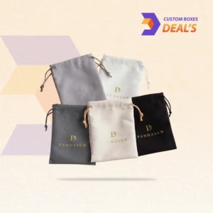 Custom Pandasew fabric bags designed for secure jewelry storage, gifting, and retail packaging