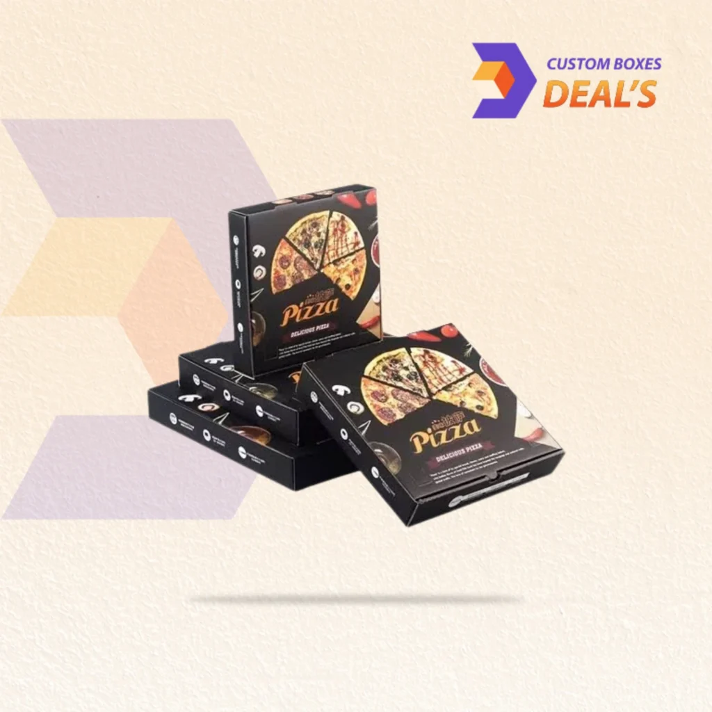 Custom paper pizza clamshell with logo for takeaway and delivery
