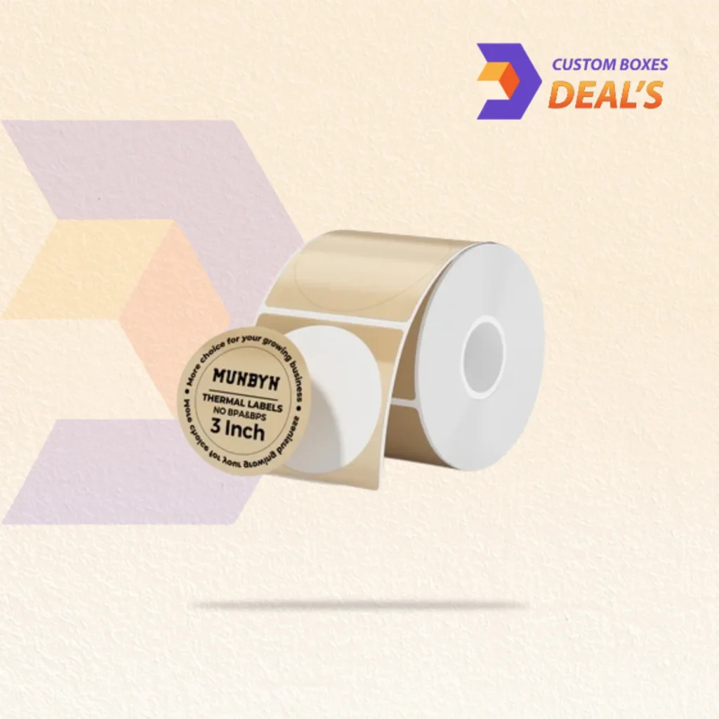 Personalized circular paper roll labels for products and business branding