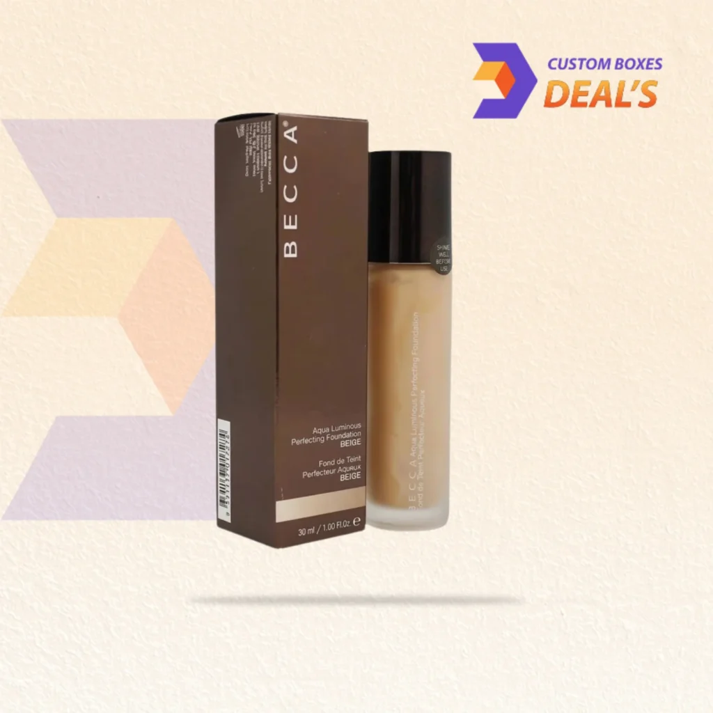 Custom printed foundation boxes with professional logo branding for beauty products