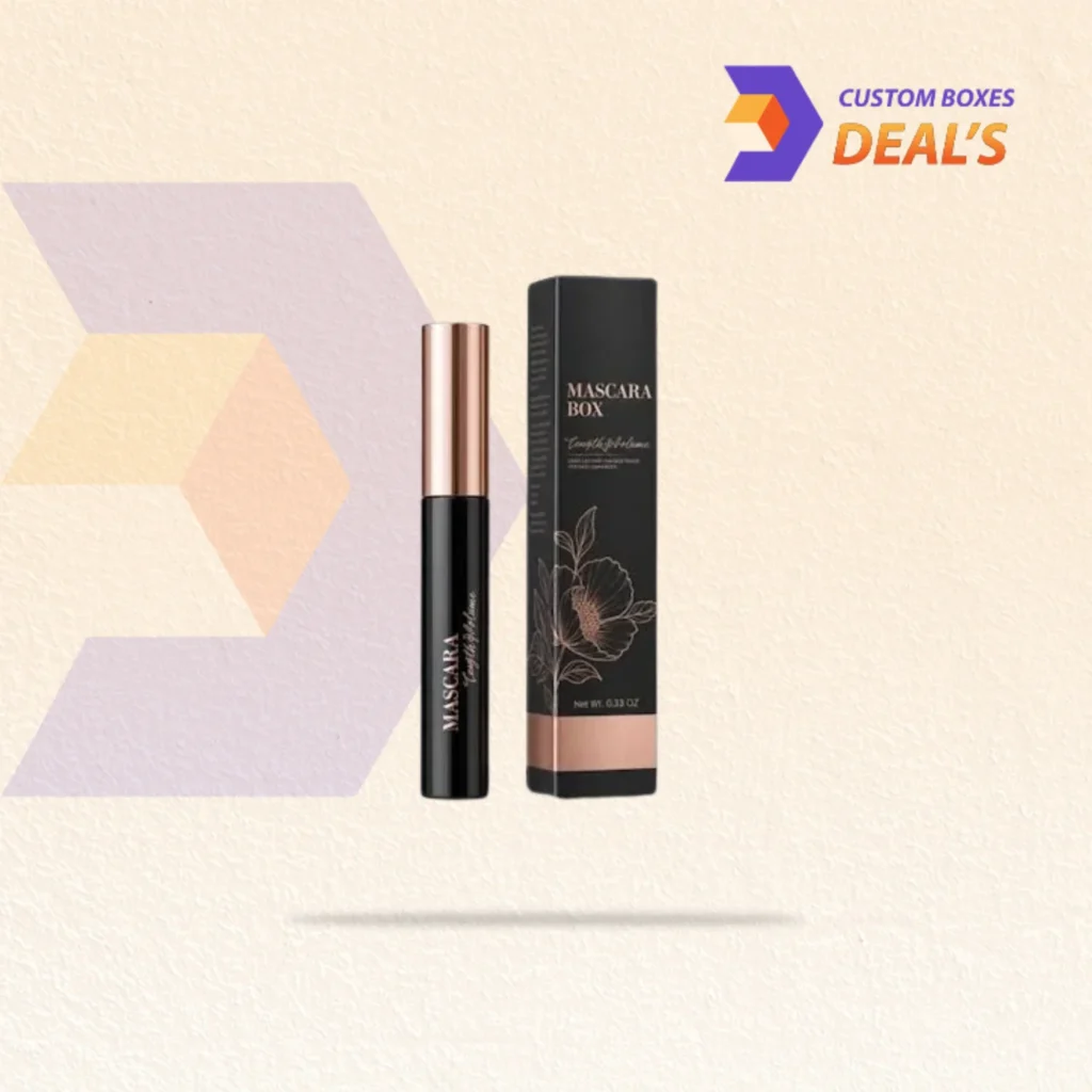 Custom printed mascara boxes with professional logo branding for beauty and cosmetic brands