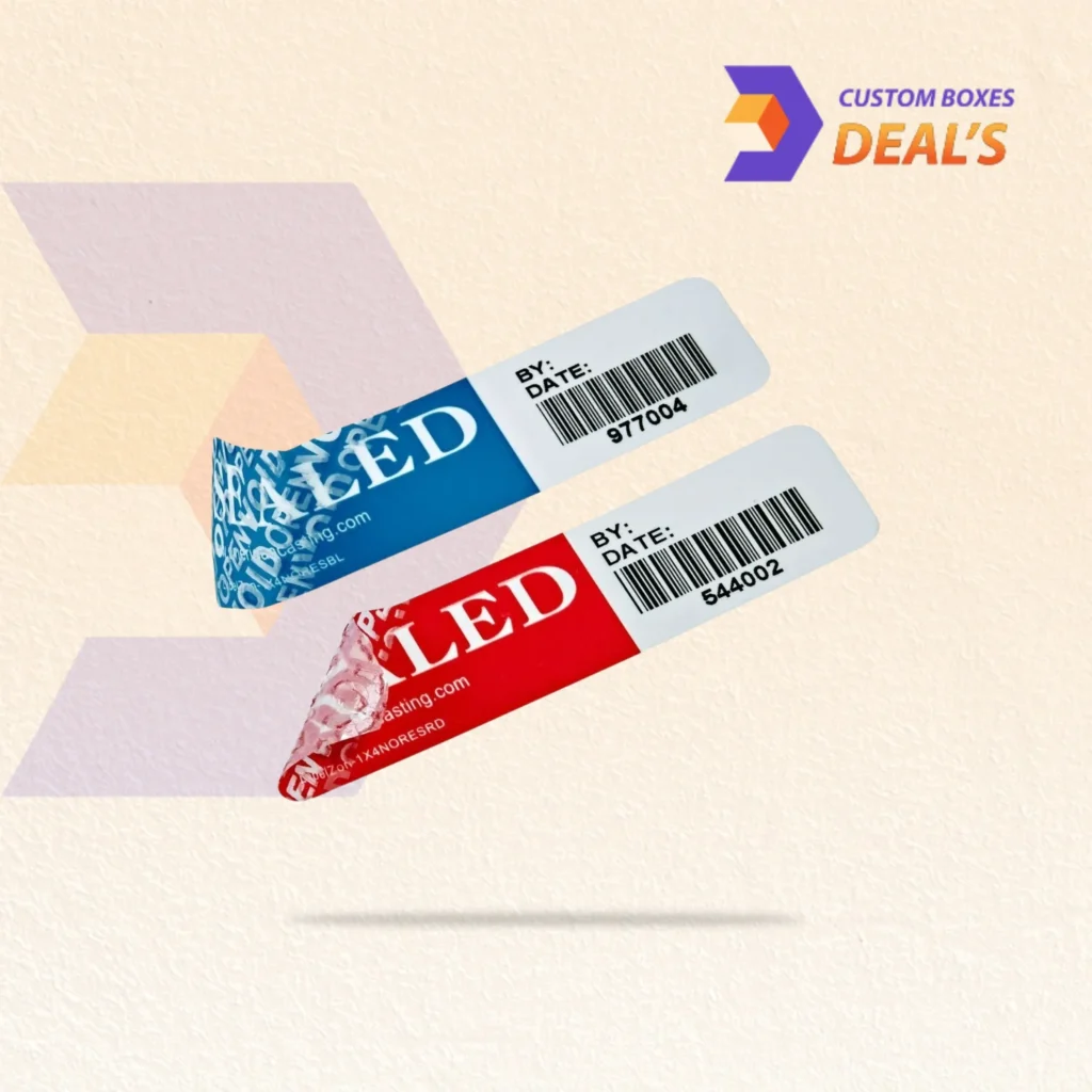 Printed tamper evident security strips for sealed product packaging