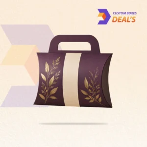 Premium pillow packaging box with handle for gifts, favors, and retail products